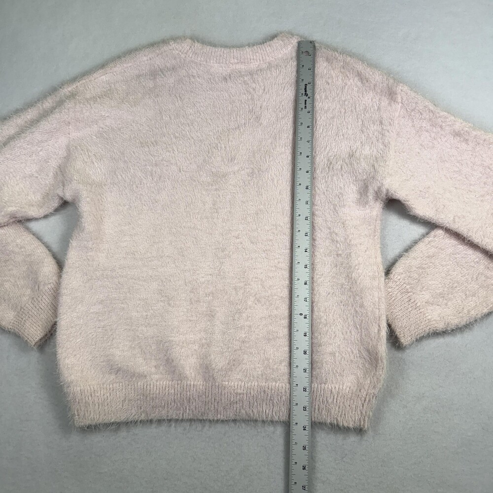 HOLIDAY TIME Christmas Sweater Womens XL Pink Sequin Reindeer Faux Angora Fluffy - Picture 6 of 10